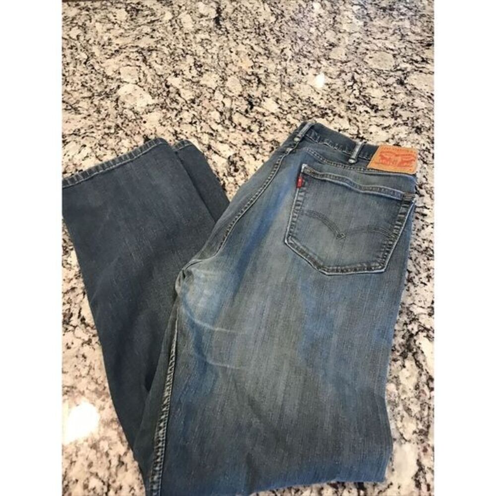 Levi's 505 Light Wash Distressed Stretch Jeans Measures 36x32 Mens‎ Denim